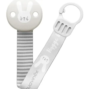 Attache-sucette Hygge avec ruban Gris