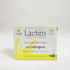 Savon au lait d&rsquo;ânesse frais et bio à 40% de lait. (le collongeois)