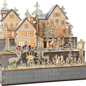 Village de Noël éclairé en bois – 10216