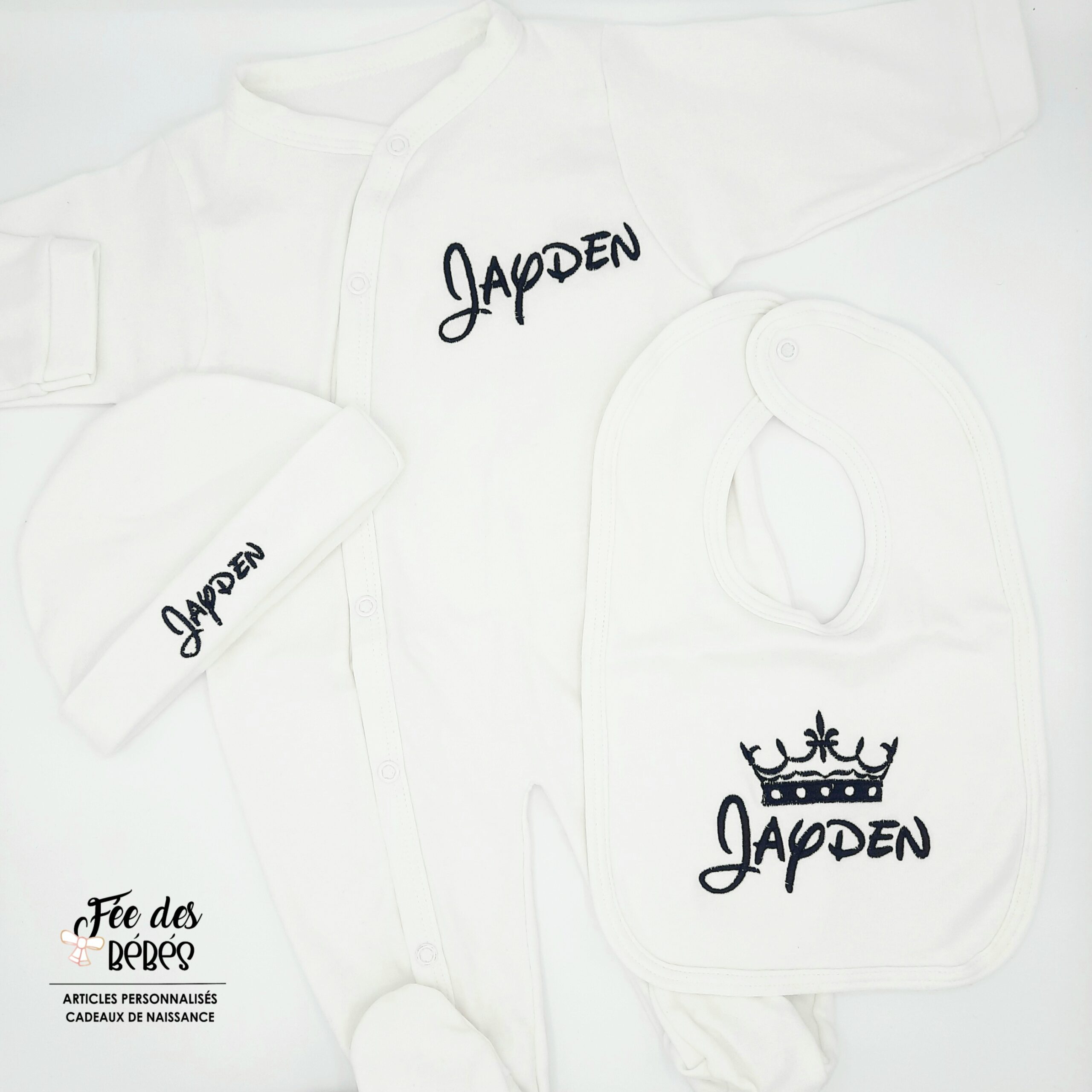 Ensemble bébé en coton personnalisé : 3 pièces – Image 3