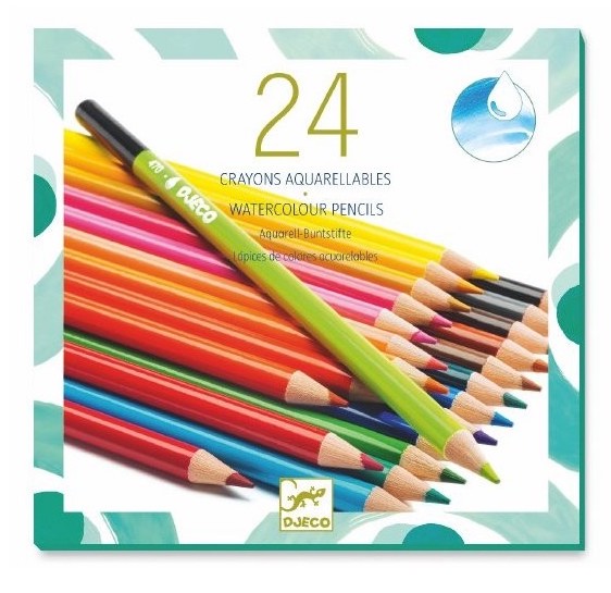 24 Crayons de Couleurs Aquarellables – Djeco – DJ09754