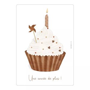 Carte 1 année de plus – cupcake