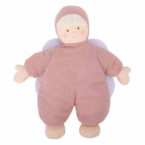 Ange Doudou Musical 24Cm – Coton Bio Vieux Rose