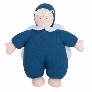 Ange Doudou Musical 24Cm – Coton Bio Bleu Denim