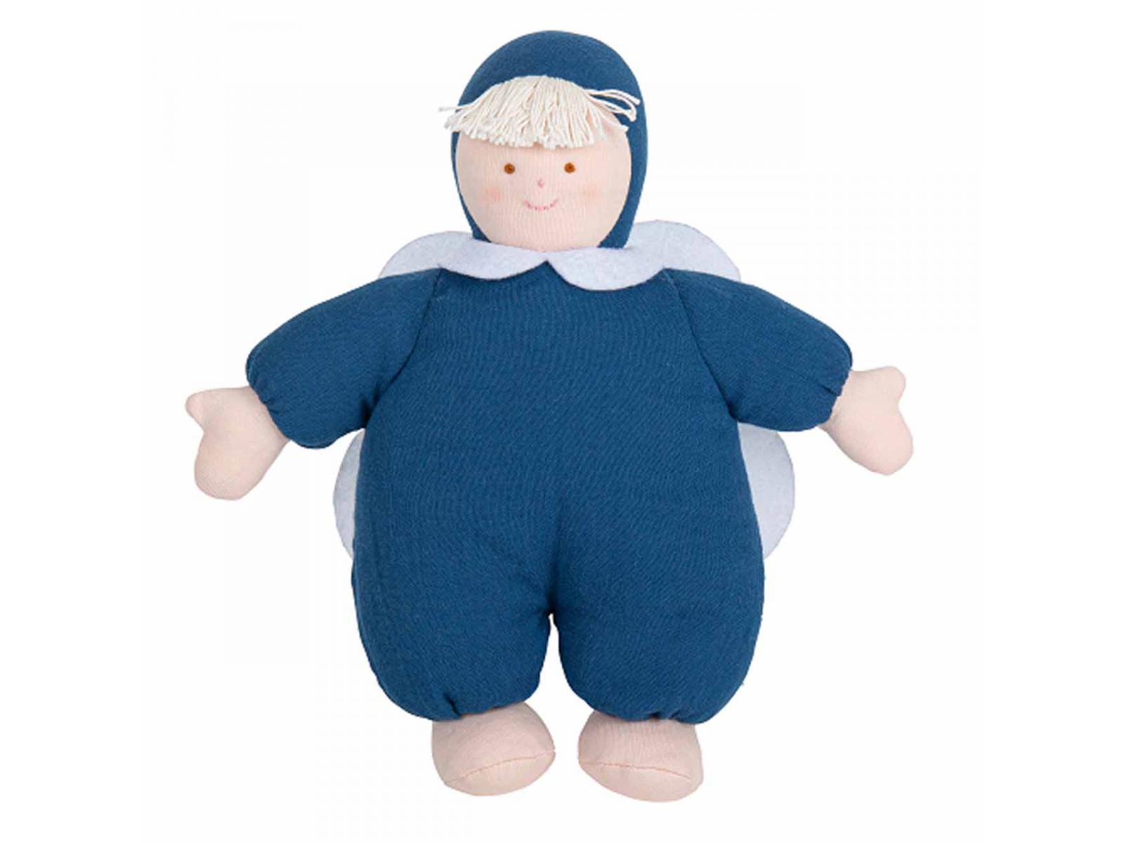 Ange Doudou Musical 24Cm – Coton Bio Bleu Denim