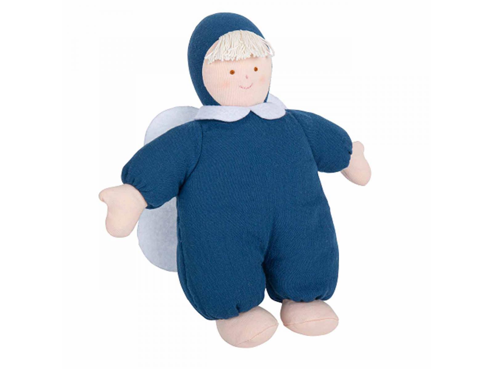 Ange Doudou Musical 24Cm – Coton Bio Bleu Denim – Image 3