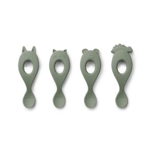 Lot 4 cuillères en silicone Liva green
