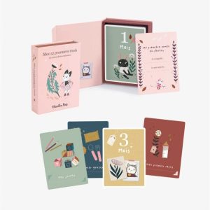 Cartes Mes 12 premiers mois (30 cartes) Après la pluie -Moulin Roty