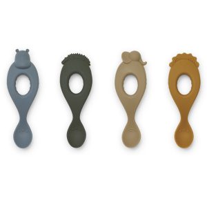 Lot de 4 cuillères safari blue mix Liva