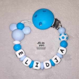 Attache tétine personnalisée silicone Mickey et ballon