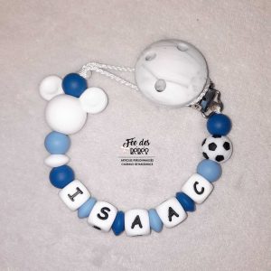 Attache tétine personnalisée silicone ballon bleu foncé