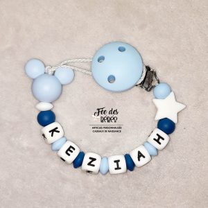 Attache tétine personnalisée silicone étoile