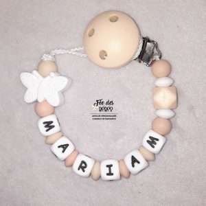 Attache tétine personnalisée silicone hexagonale