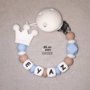 Attache tétine personnalisée silicone hexagonale