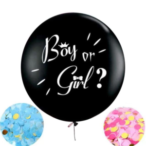 Ballon géant avec inscriptions “boy or girl” pour fête révélation sexe bébé