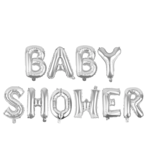 Ballons décoration baby shower- Lettres grises