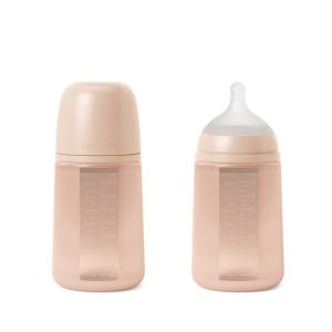 Biberon en Silicone Flexible 240 ml +3m Rose – Suavinex