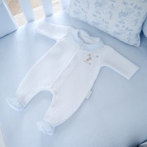 Combi jersey gaufré col – Garden party – Ciel