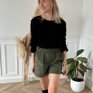 Short Elliott – velours kaki