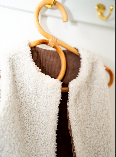 Veste sans manche – velour marron – Image 2