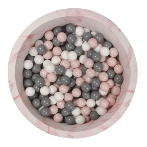 Piscine à balles Marbre Rose – Boules Rose – Gris et Blanc