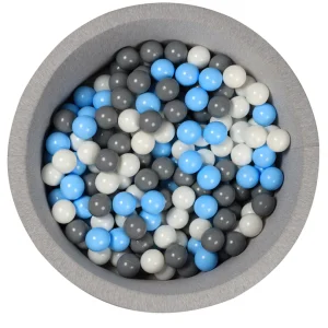 Piscine à balles Gris Clair – Balles Gris – Bleu et Blanc