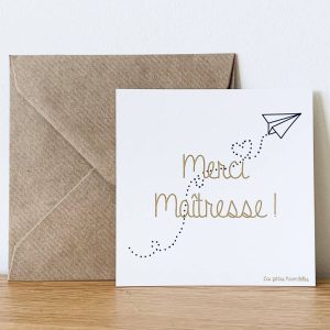 Carte Merci maitresse – lettre