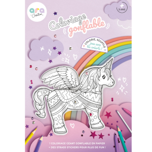 Coloriage gonflable licorne
