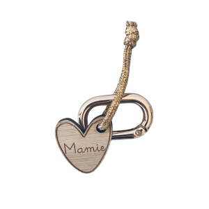 Porte clé en bois mamie
