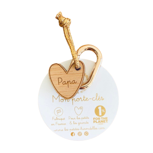 Porte clé en bois papa