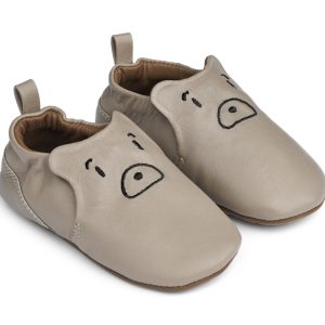 Chaussons en cuir ours Eliot mist
