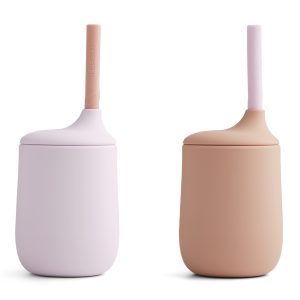 Lot de 2 tasses à paille light lavender rose Ellis