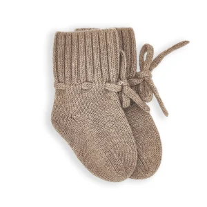 Chaussons en laine de mérinos taupe