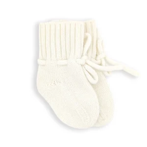 Chaussons en laine de mérinos écru