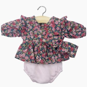 Ensemble blouse Piper + culotte volant + headband liberty