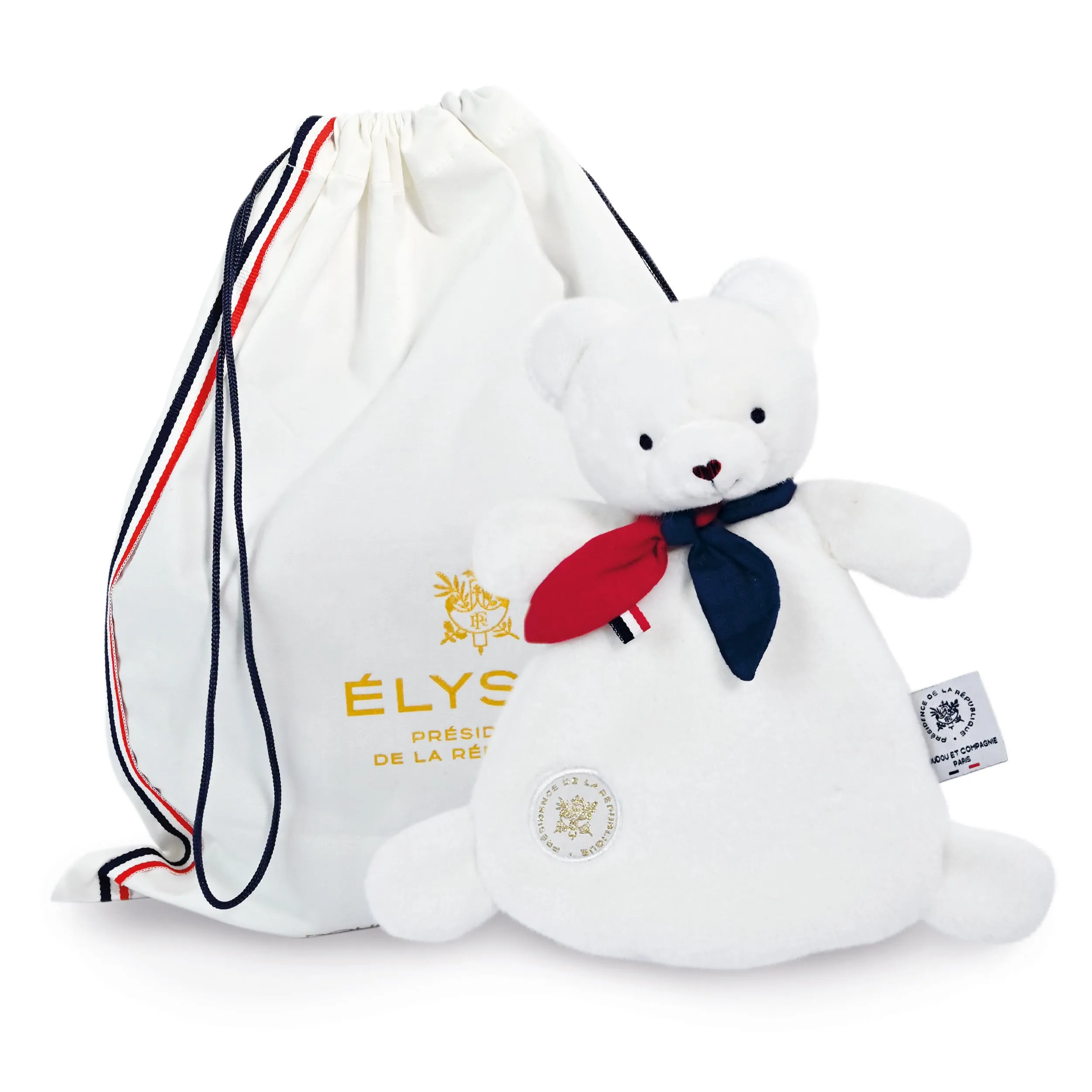 L’Ours Élysée Doudou plat fabriqué en France – 22 cm – Image 6