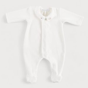 Combi brodée d’un avion en jersey velours et col – Théophile et Patachou