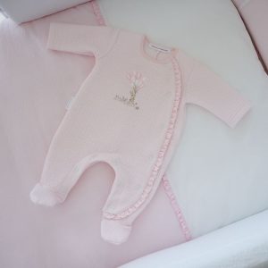 Combi jersey gaufré – Garden party – Rose