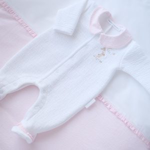 Combi jersey gaufré col – Garden party – Rose – Théophile et Patachou