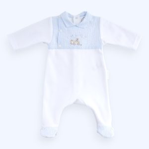 Combi velours plastron  Ciel – Théophile et Patachou