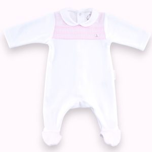 Combi velours plastron + smock – Rose – Théophile et Patachou