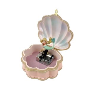 Coffret à bijoux musical sirène en coquillage