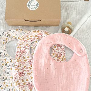Coffret naissance , trio de bavoirs