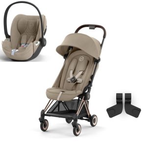 Coya Rose Gold Cozy Beige + Adaptateur + Cloud T I-Size Beige- Cybex
