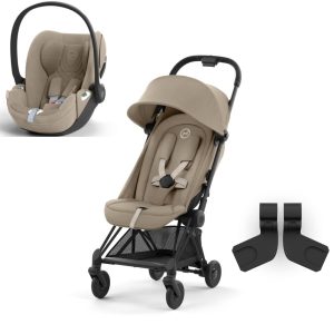 Coya Matt Black Cozy Beige + Adaptateur + Cloud T I-Size – Cybex