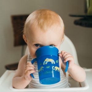 Gobelet Cheers360 avec poignées, 200 ml, déco bleue