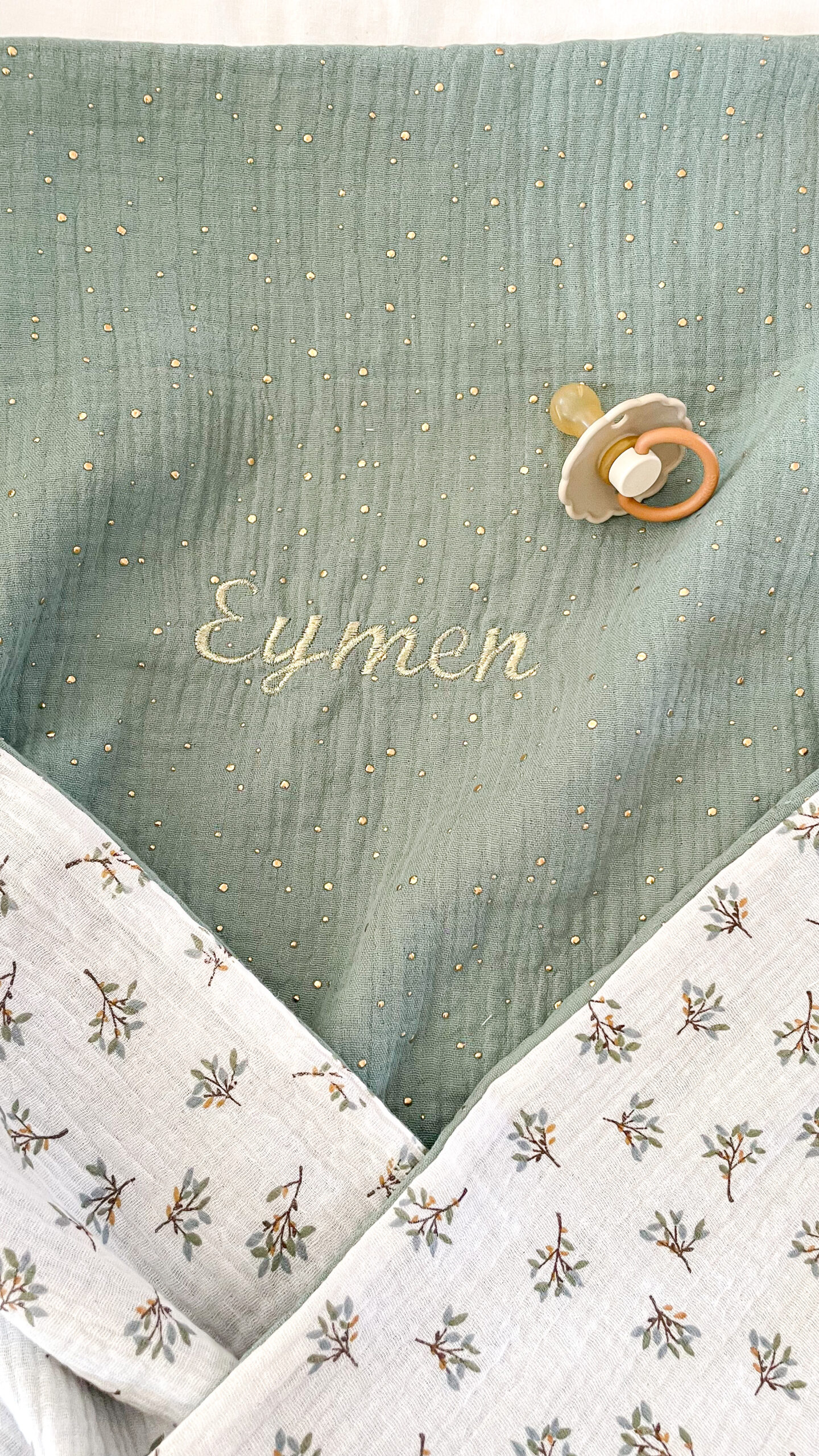 Couverture été double gaze fleurie – Image 7