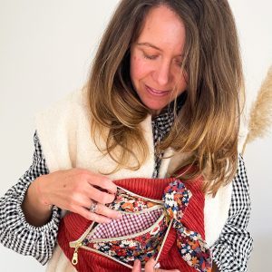 Sac banane velours terracota et liberty Thorpe