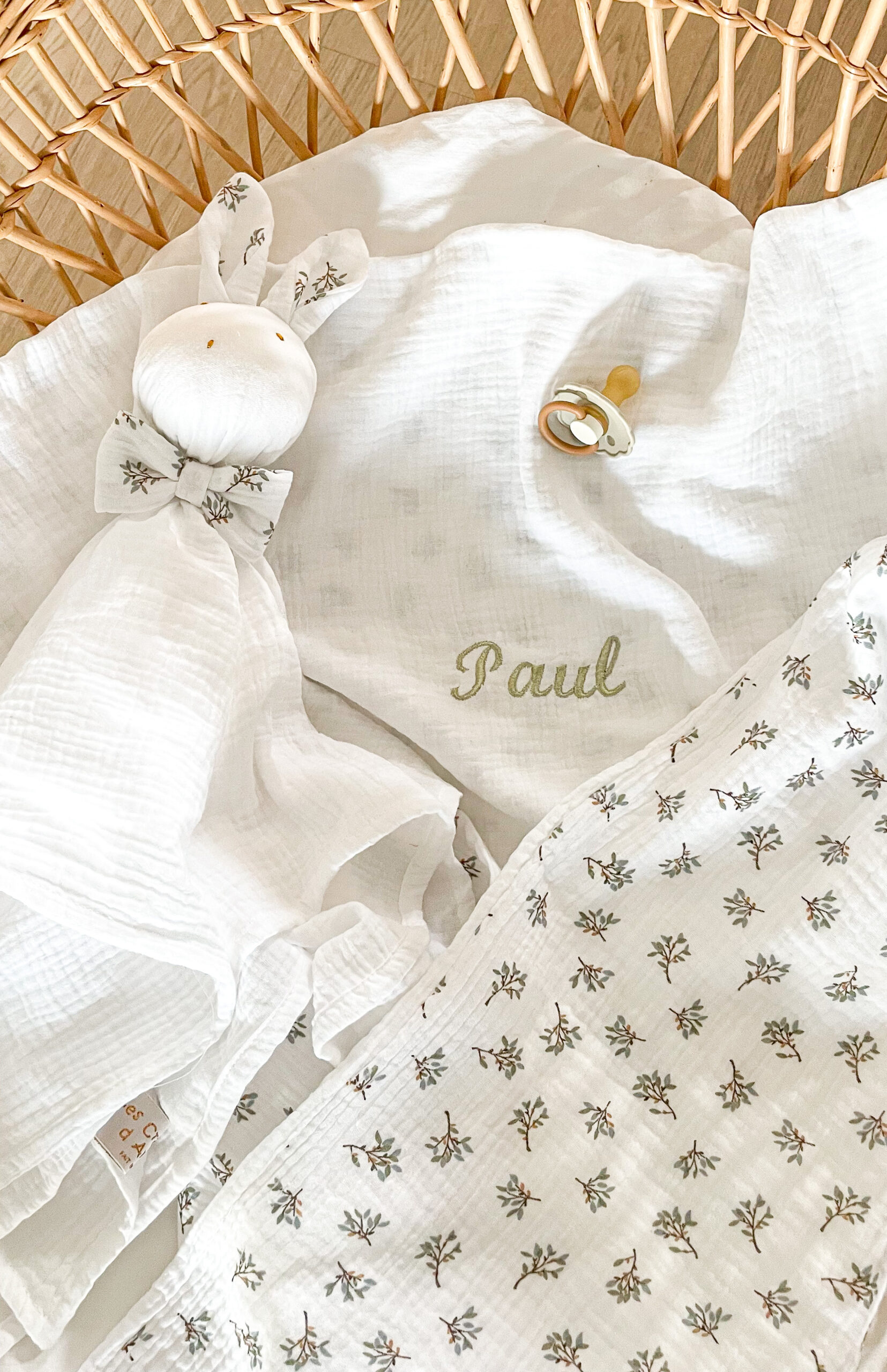 Couverture été double gaze fleurie – Image 2