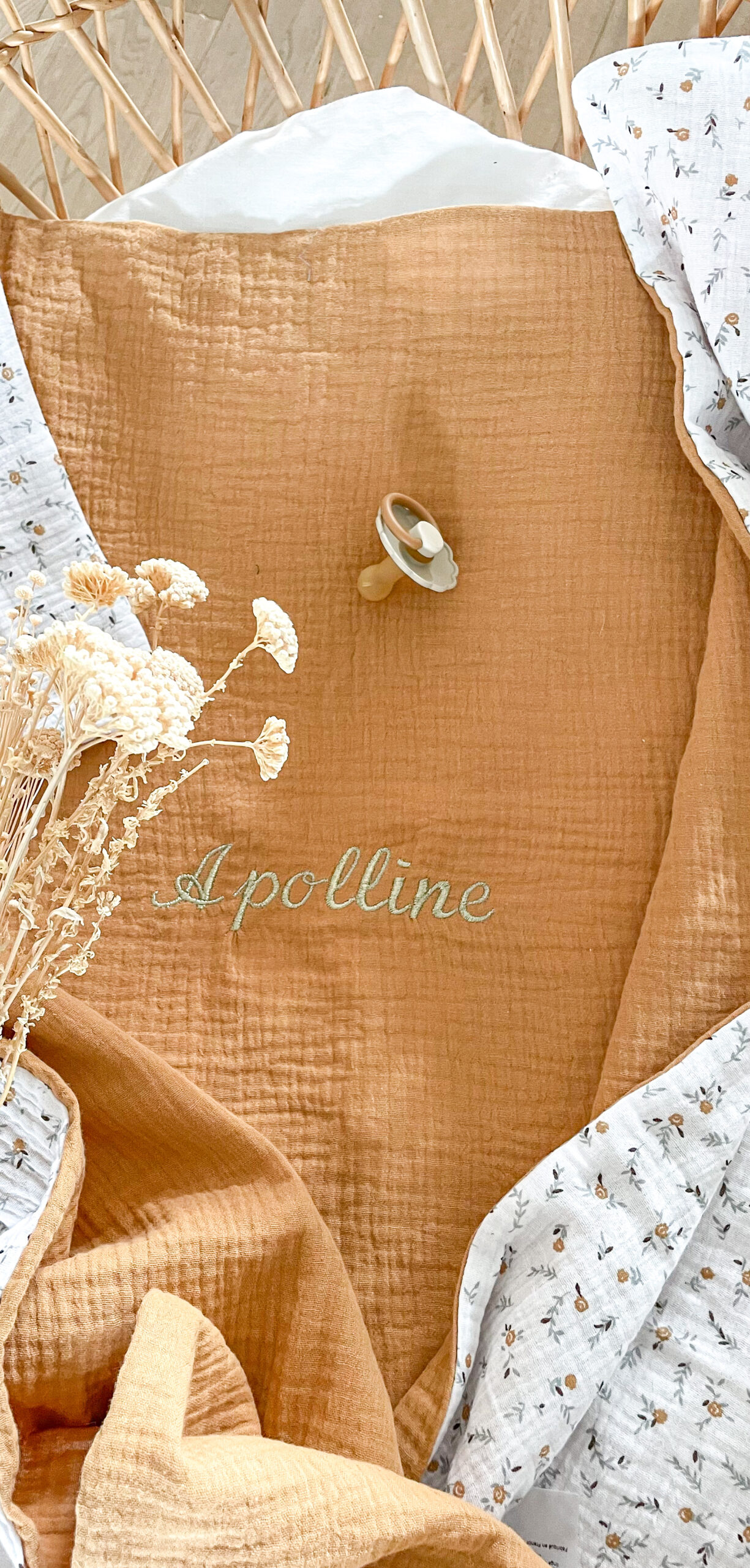 Couverture été double gaze fleurie – Image 6